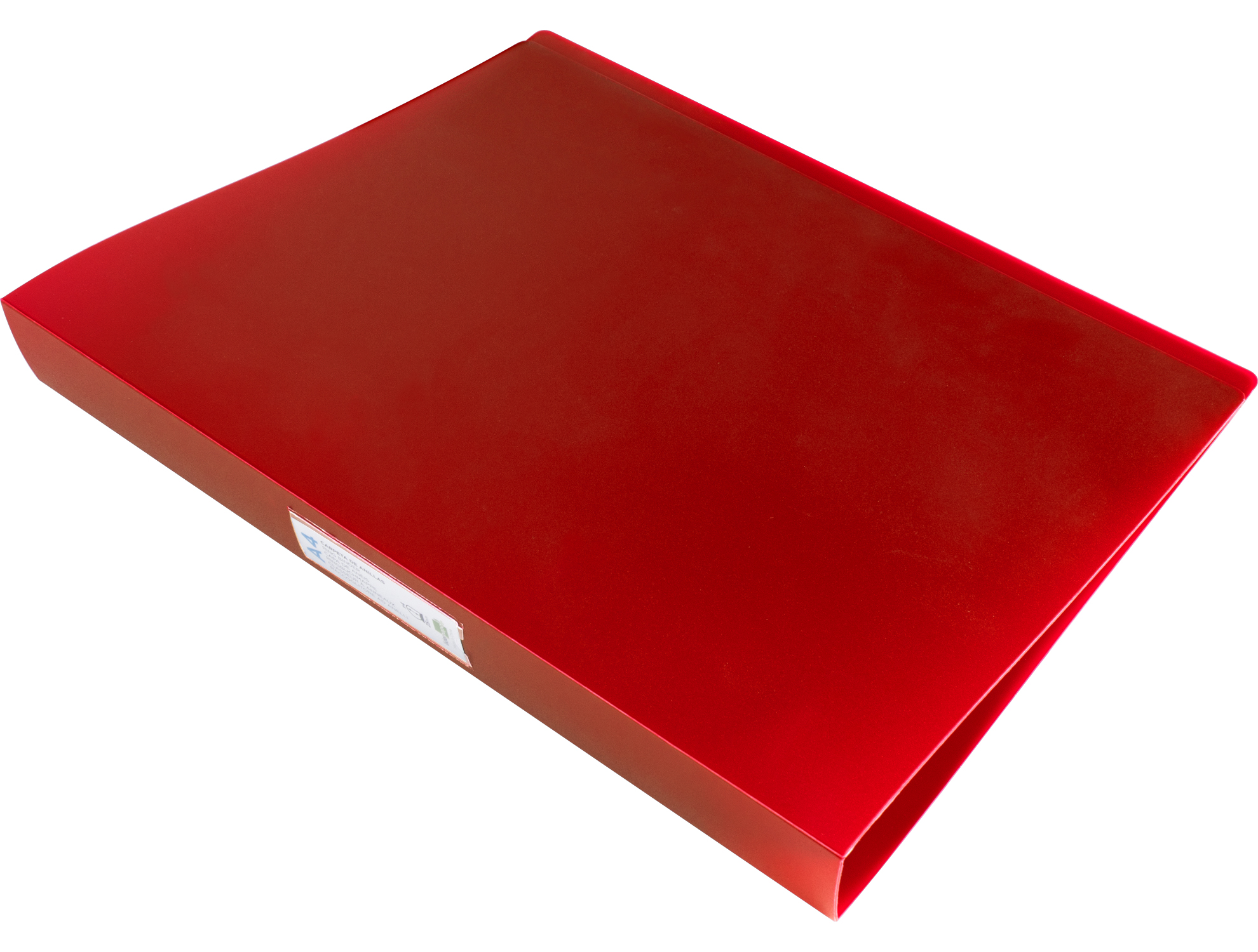 CLASSEUR LIDERPAPEL 4 ANNEAUX 40MM A4 POLYPROPYLENE DOS     55MM PORTE-CARTES DE VISITE   COLORIS ROUGE TRANSLUCIDE