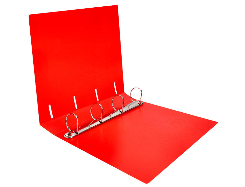CLASSEUR LIDERPAPEL 4 ANNEAUX 40MM A4 POLYPROPYLENE DOS     55MM PORTE-CARTES DE VISITE   COLORIS ROUGE TRANSLUCIDE