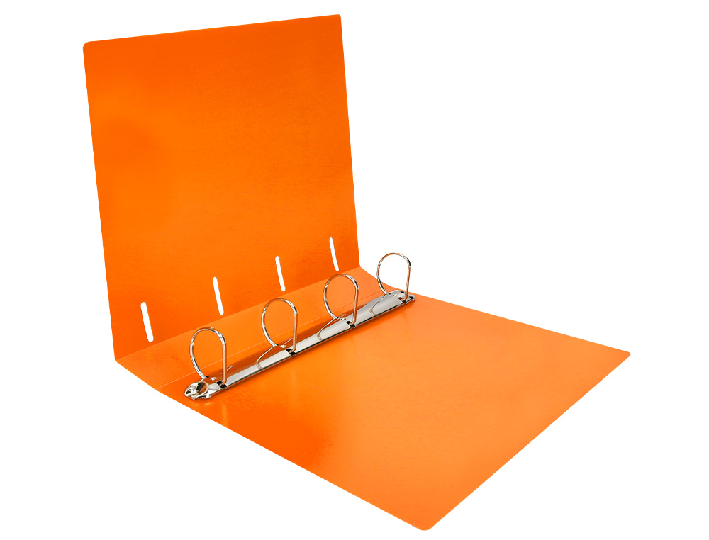 CLASSEUR LIDERPAPEL 4 ANNEAUX 40MM A4 POLYPROPYLENE DOS     55MM PORTE-CARTES DE VISITE   COLORIS ORANGE FLUO