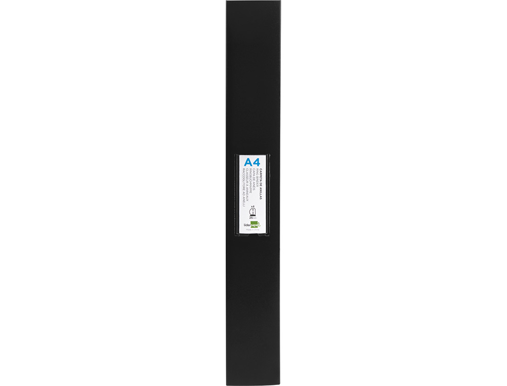 CLASSEUR KANGOUROU LIDERPAPEL 2 ANNEAUX EN D 40MM           POLYPROPYLENE 283X320MM       DOCUMENT A4 COLORIS NOIR