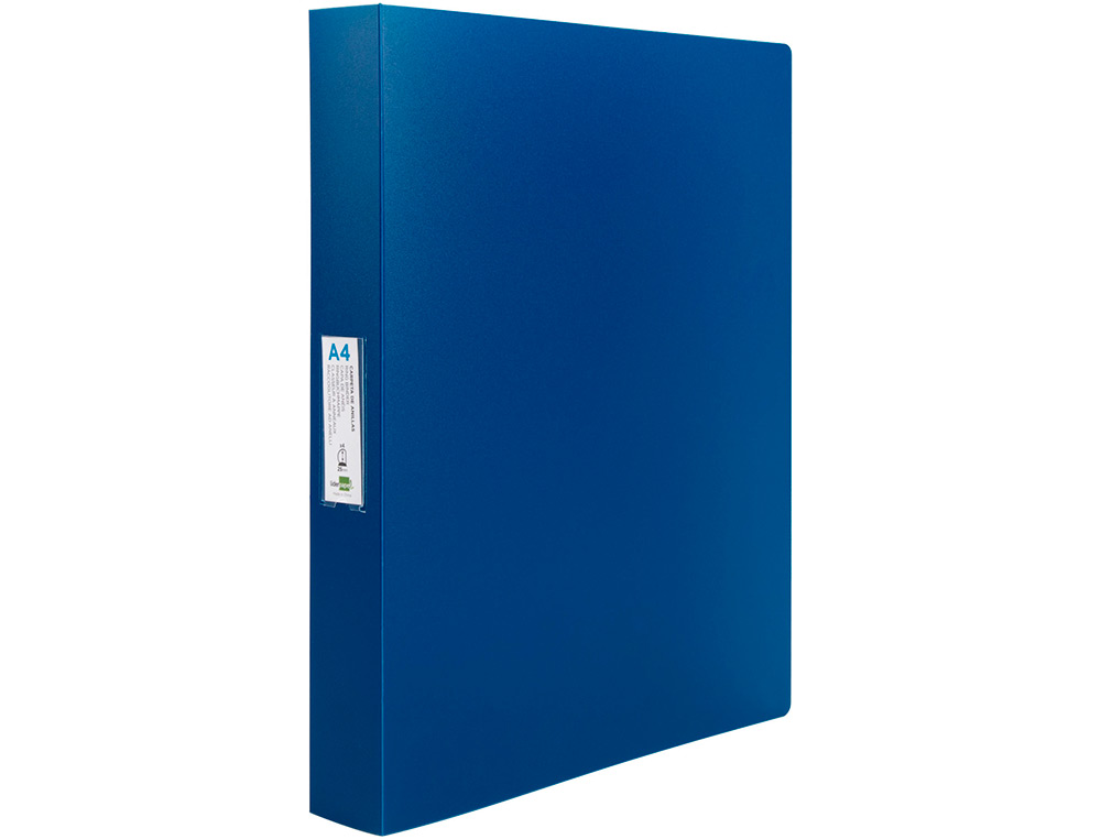 CLASSEUR KANGOUROU LIDERPAPEL 2 ANNEAUX EN D 40MM POLYPROPYLENE 283X320MM DOCUMENT A4 COLORIS BLEU TRANSLUCIDE