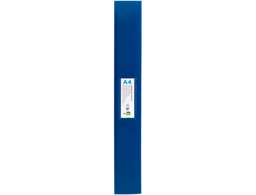 CLASSEUR KANGOUROU LIDERPAPEL 2 ANNEAUX EN D 40MM POLYPROPYLENE 283X320MM DOCUMENT A4 COLORIS BLEU TRANSLUCIDE