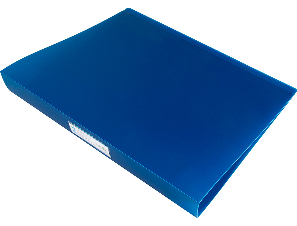 CLASSEUR KANGOUROU LIDERPAPEL 2 ANNEAUX EN D 40MM POLYPROPYLENE 283X320MM DOCUMENT A4 COLORIS BLEU TRANSLUCIDE