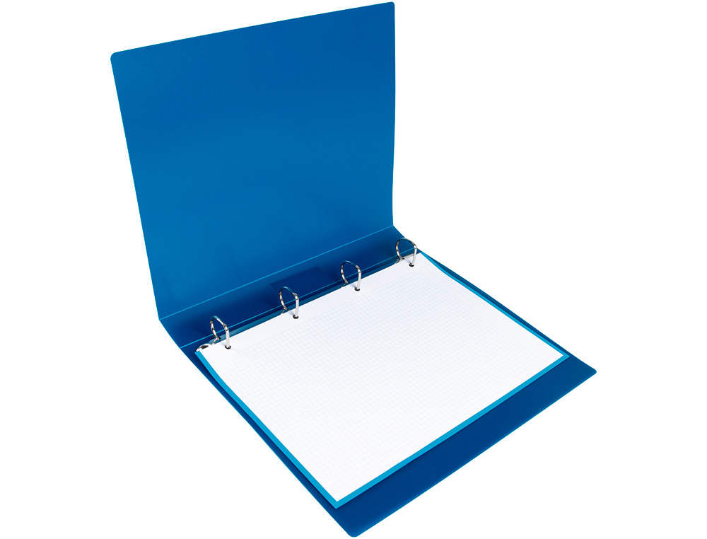 CLASSEUR KANGOUROU LIDERPAPEL 2 ANNEAUX EN D 40MM POLYPROPYLENE 283X320MM DOCUMENT A4 COLORIS BLEU TRANSLUCIDE