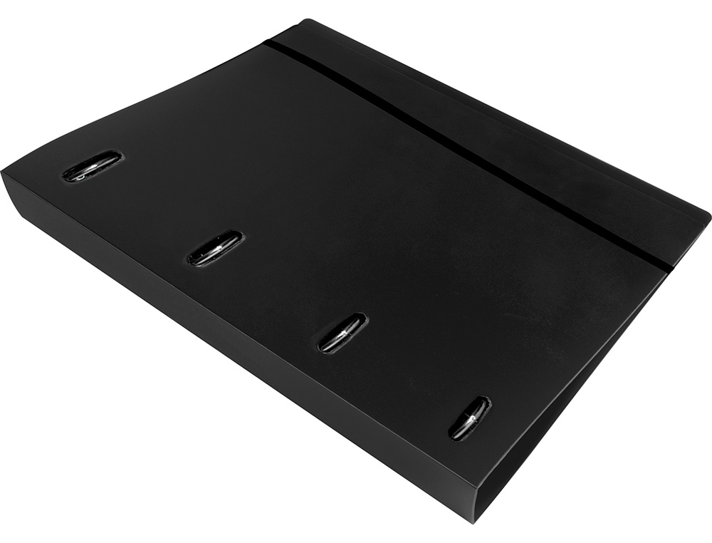 CLASSEUR LIDERPAPEL 4 ANNEAUX EN D 25MM A4 POLYPROPYLENE    FEUILLETS MOBILES 100F 5X5MM  COLORIS NOIR OPAQUE