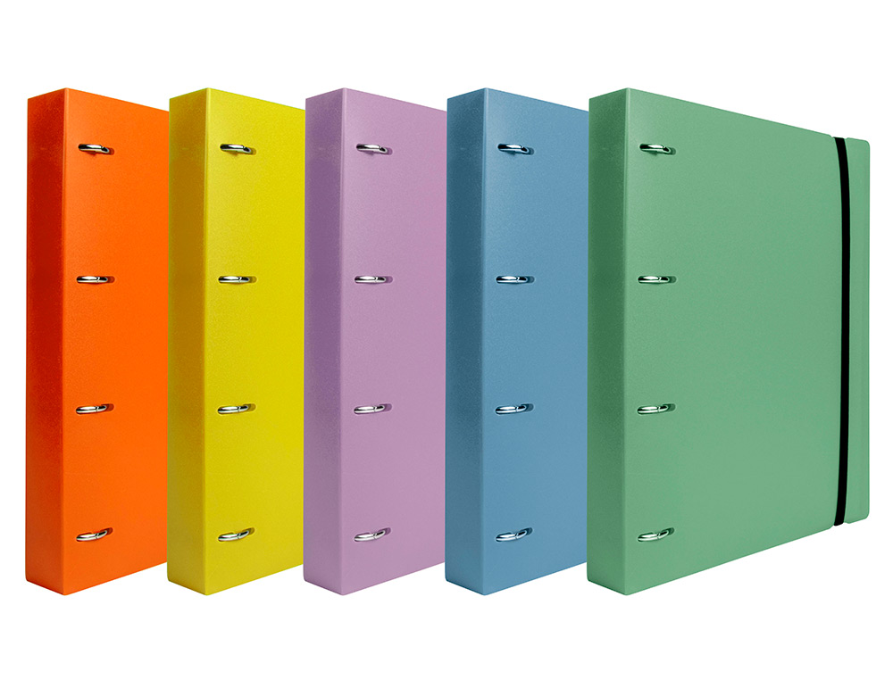 CLASSEUR LIDERPAPEL 4 ANNEAUX EN D 25MM A4 POLYPROPYLENE    FEUILLETS MOBILES 100F 5X5MM  COLORIS LAVANDE