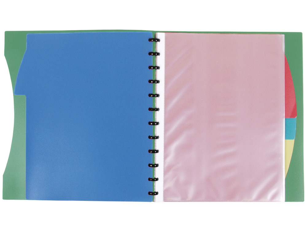PROTEGE-DOCUMENTS LIDERPAPEL PERSONNALISABLE KANGOUROU 40  POCHETTES AMOVIBLES 5         INTERCALAIRES A4 VERT