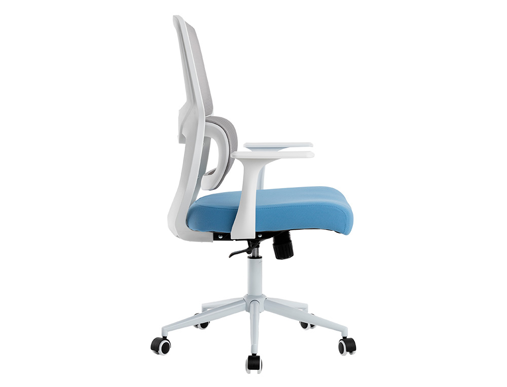 FAUTEUIL ERGONOMIQUE Q-CONNECT LUCCA MAILLE BASE METAL CHROME HAUTEUR MAX 1090MM LARGEUR 700MM PROF 650MM GRIS/BLA/BLEU