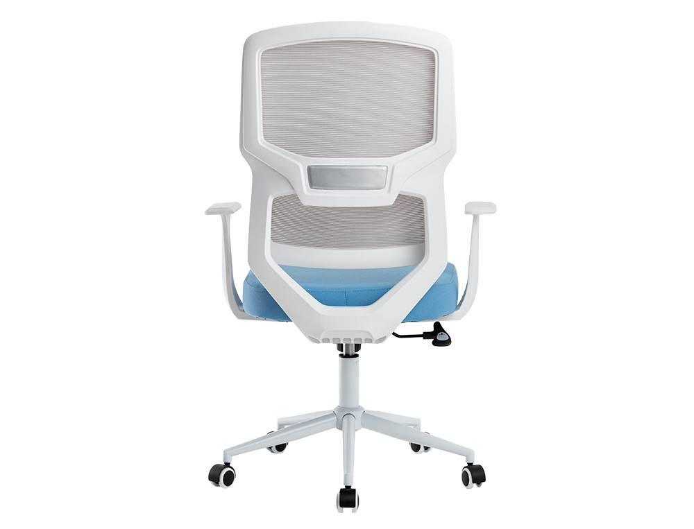 FAUTEUIL ERGONOMIQUE Q-CONNECT LUCCA MAILLE BASE METAL CHROME HAUTEUR MAX 1090MM LARGEUR 700MM PROF 650MM GRIS/BLA/BLEU