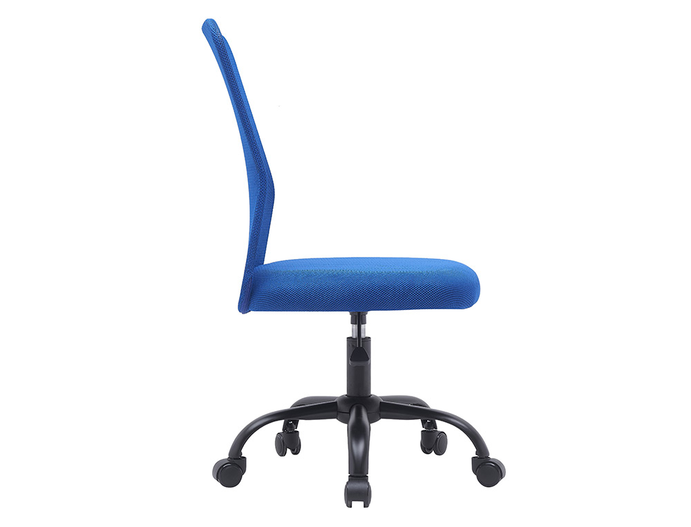 FAUTEUIL OPERATEUR Q-CONNECT PARMA MAILLE BASE METAL SANS  ACCOUDOIRS HAUTEUR MAX 990MM  LARGEUR 480MM PROF 590MM BLEU