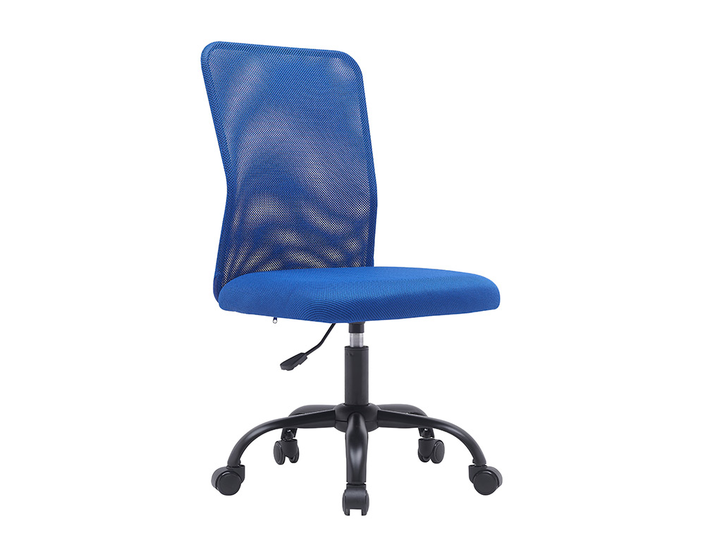 FAUTEUIL OPERATEUR Q-CONNECT PARMA MAILLE BASE METAL SANS  ACCOUDOIRS HAUTEUR MAX 990MM  LARGEUR 480MM PROF 590MM BLEU