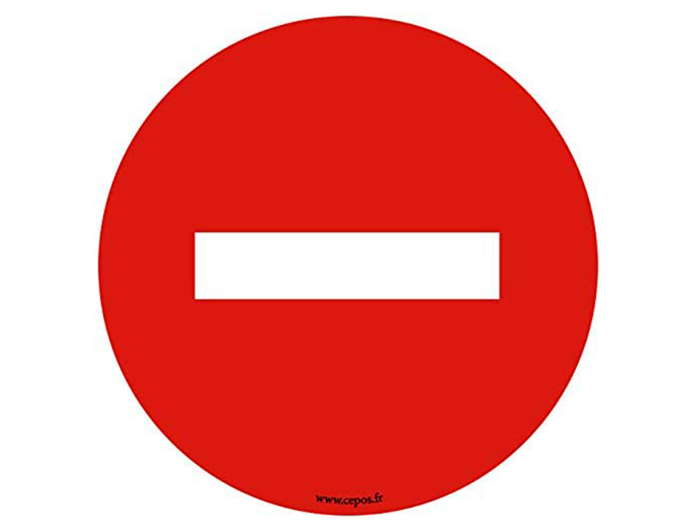 STICKERS CEP DE SIGNALISATION DU SENS INTERDIT POSE AU SOL  DIAMETRE 45CM