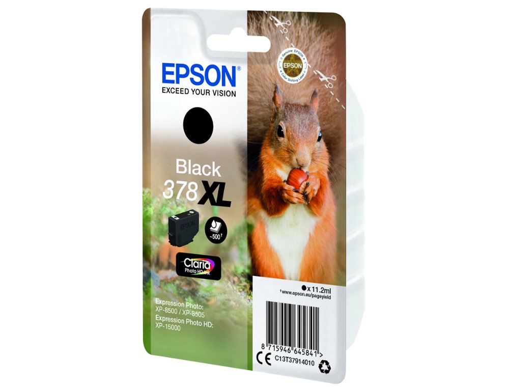 CARTOUCHE ENCRE EPSON 378 XL XP-8605 / 8606 / XP-15000 /   XP-8500 / 8505 COULEUR NOIR   500 PAGES