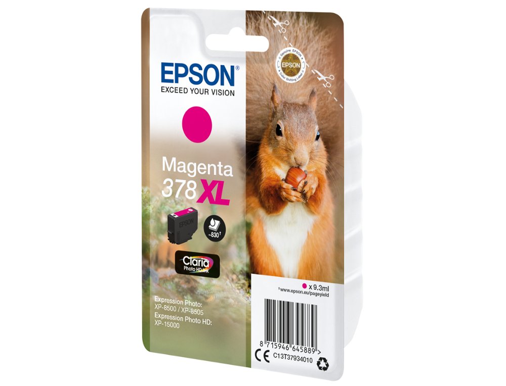 CARTOUCHE ENCRE EPSON 378XL XP-8605 / 8606 / XP-15000 / XP-8500 / 8505 COULEUR MAGENTA 830 PAGES