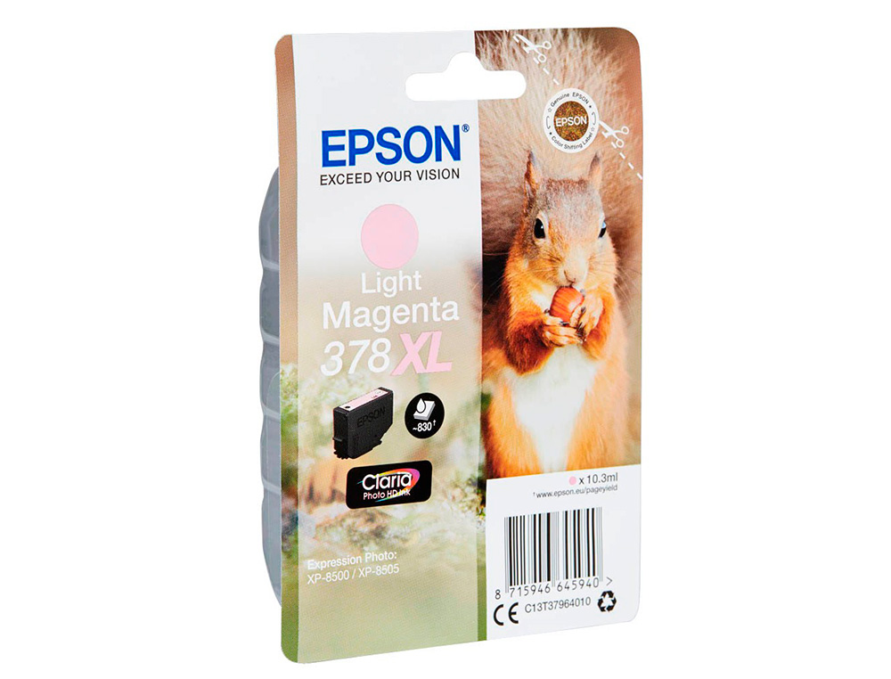 CARTOUCHE ENCRE EPSON 378XL XP-8605 / 8606 / XP-15000 /   XP-8500 / 8505 COULEUR        MAGENTA CLAIR 830 PAGES