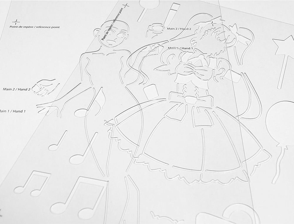 TRACE-MANGA GO MANGA 2 POCHOIRS SILHOUETTE A TRACER TENUE VESTIMENTAIRE ET ACCESSOIRES MODELE FILLE