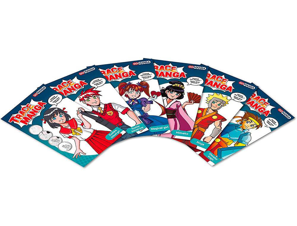 TRACE-MANGA GO MANGA 2 POCHOIRS SILHOUETTE A TRACER TENUE VESTIMENTAIRE ET ACCESSOIRES MODELE FILLE