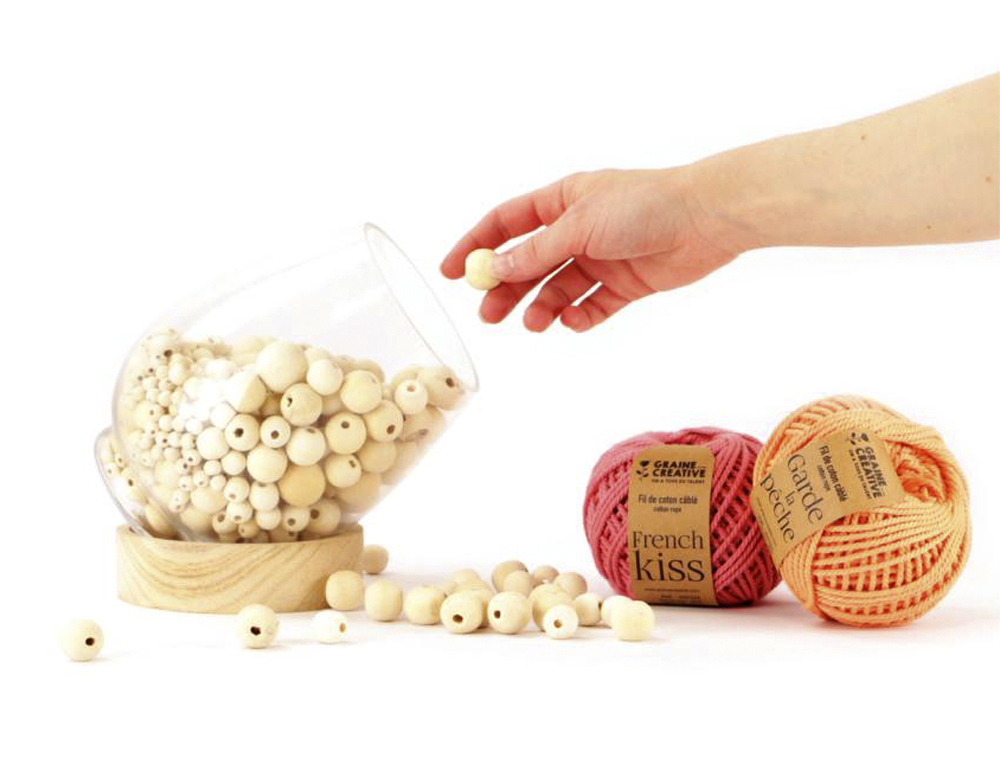 PERLES EN BOIS GRAINE CREATIVE DIAMETRE 20MM SACHET 18 PIECES