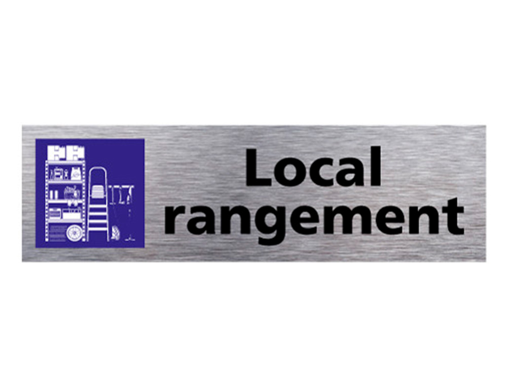 PLAQUE DE PORTE LOCAL RANGEMENT SIGNALETIQUE BIZ    PICTOGRAMME EN ALUMINIUM      BROSSE DOUBLE FACE