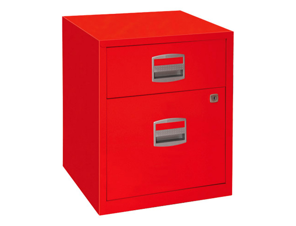 CAISSON MOBILE MT INTERNATIONAL BISLEY METAL 2 TIROIRS COULISSANTS SERRURE ROULETTES 42X50X53CM COLORIS