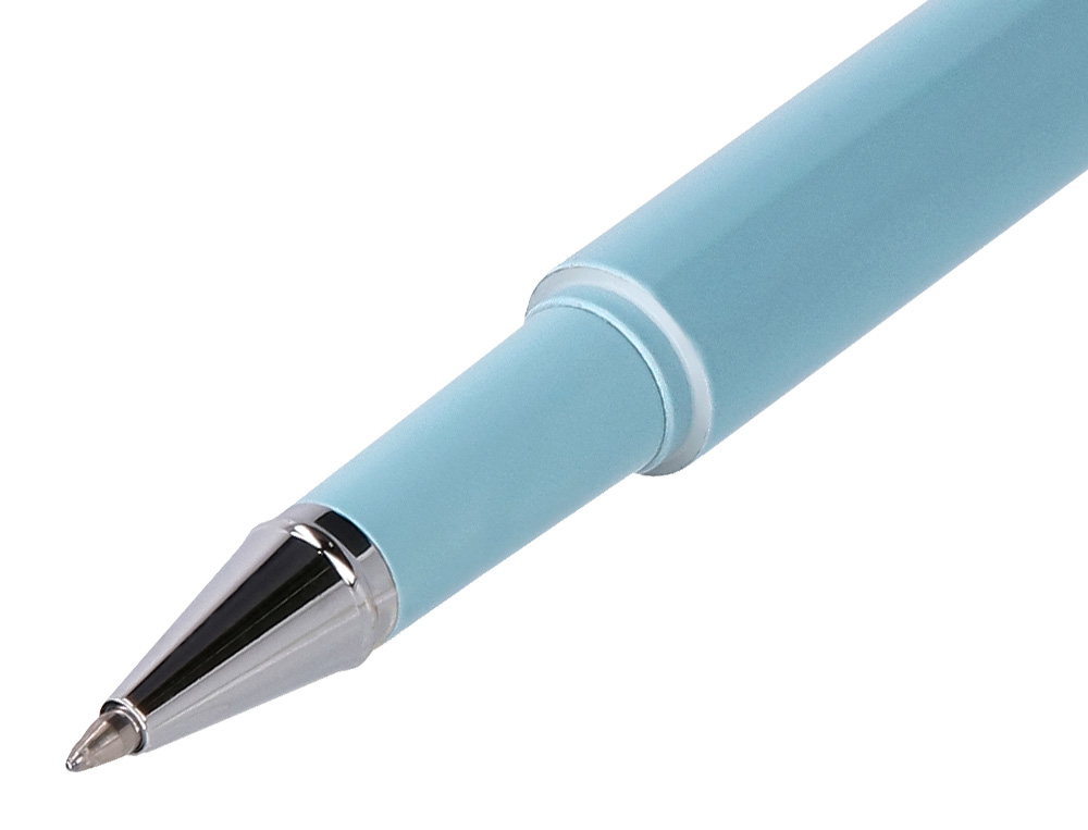 ROLLER ET ETUI EN SIMILI CUIR BELIUS SPACE B MONOCHROME SANS AGRAFE ENCRE NOIRE COLORIS BLEU DANS COFFRET CADEAU