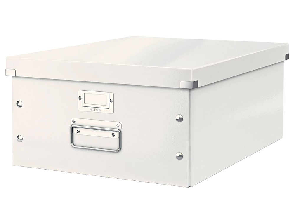 BOTE ARCHIVES ESSELTE CLICK&STORE WOW POLYPROPYLNE LAMIN 369X200X482MM FORMAT LARGE POIGNE TRANSPORT COLORIS BLANC