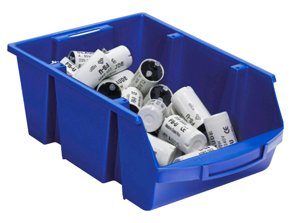 BAC A BEC VISO POLYPROPYLENE EMPILABLE RESISTANT GRANDE OUVERTURE PORTE-ETIQUETTE 15,7X10,1X7CM BLEU