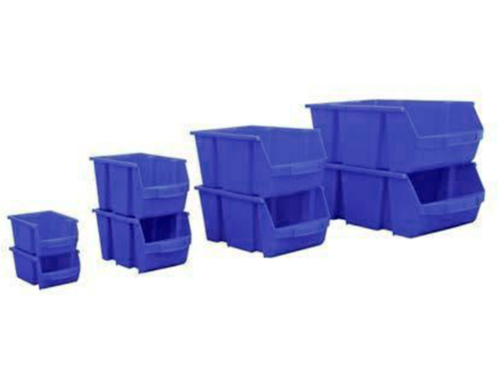 BAC A BEC VISO POLYPROPYLENE EMPILABLE RESISTANT GRANDE    OUVERTURE PORTE-ETIQUETTE     33,5X21,5X15CM 10L BLEU