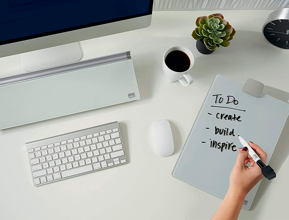 CHEVALET BUREAU BLOC NOTES EN VERRE FORMAT A4               215X320X170MM