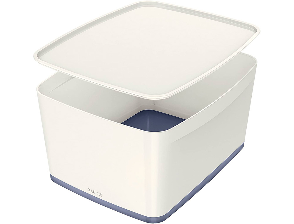 BAC RANGEMENT LEITZ MYBOX FORMAT A4 18L 318X198X385MM BLANC GRIS