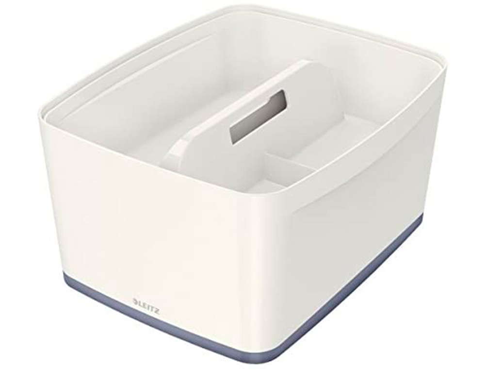 BAC RANGEMENT LEITZ MYBOX FORMAT A4 18L 318X198X385MM BLANC GRIS