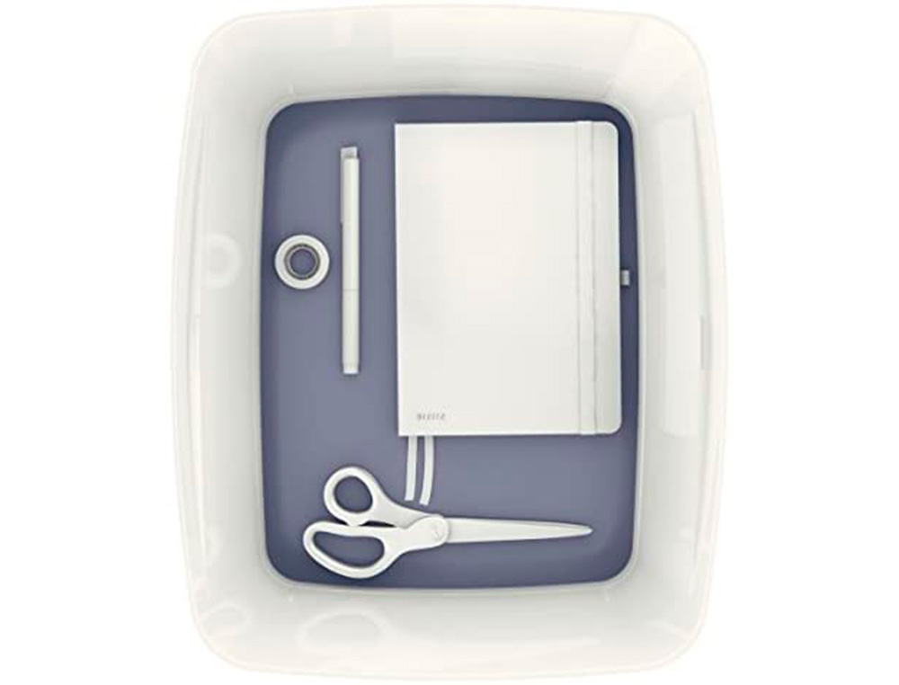 BAC RANGEMENT LEITZ MYBOX FORMAT A4 18L 318X198X385MM BLANC GRIS