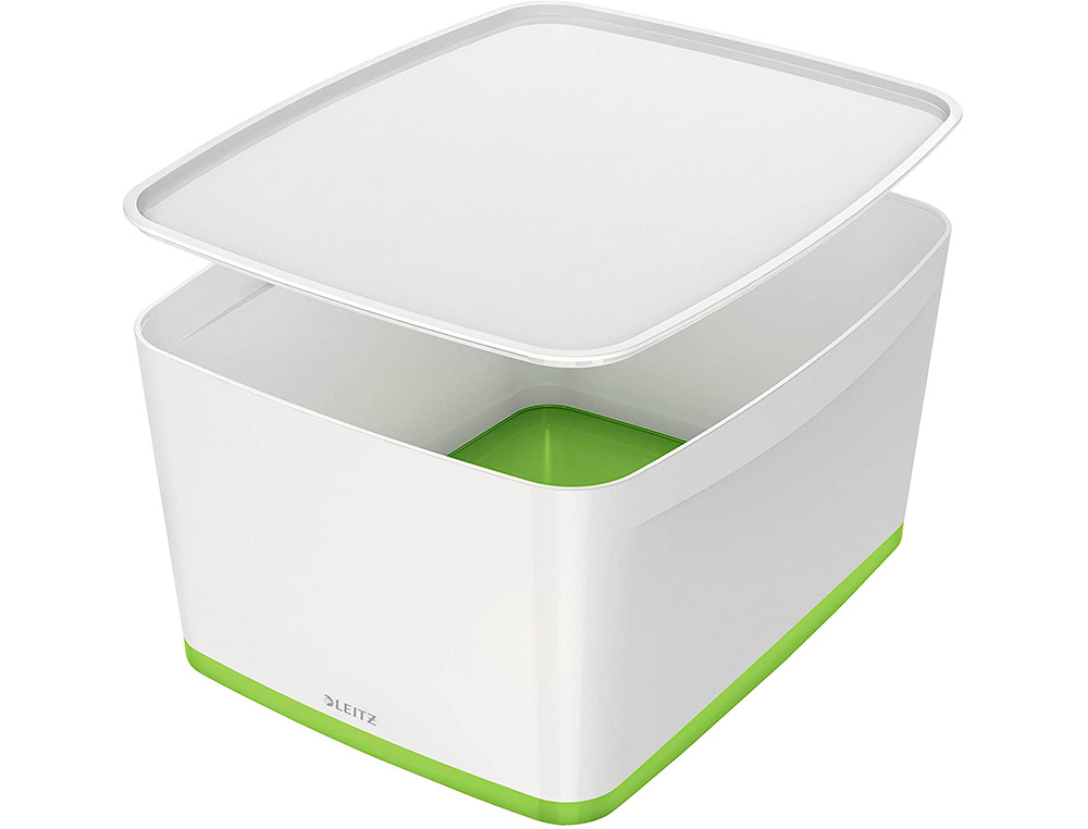 BAC RANGEMENT LEITZ MYBOX FORMAT A4 18L 318X198X385MM BLANC VERT