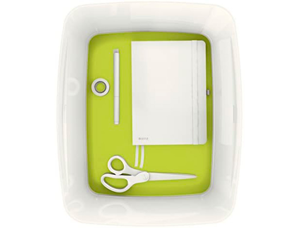 BAC RANGEMENT LEITZ MYBOX FORMAT A4 18L 318X198X385MM BLANC VERT