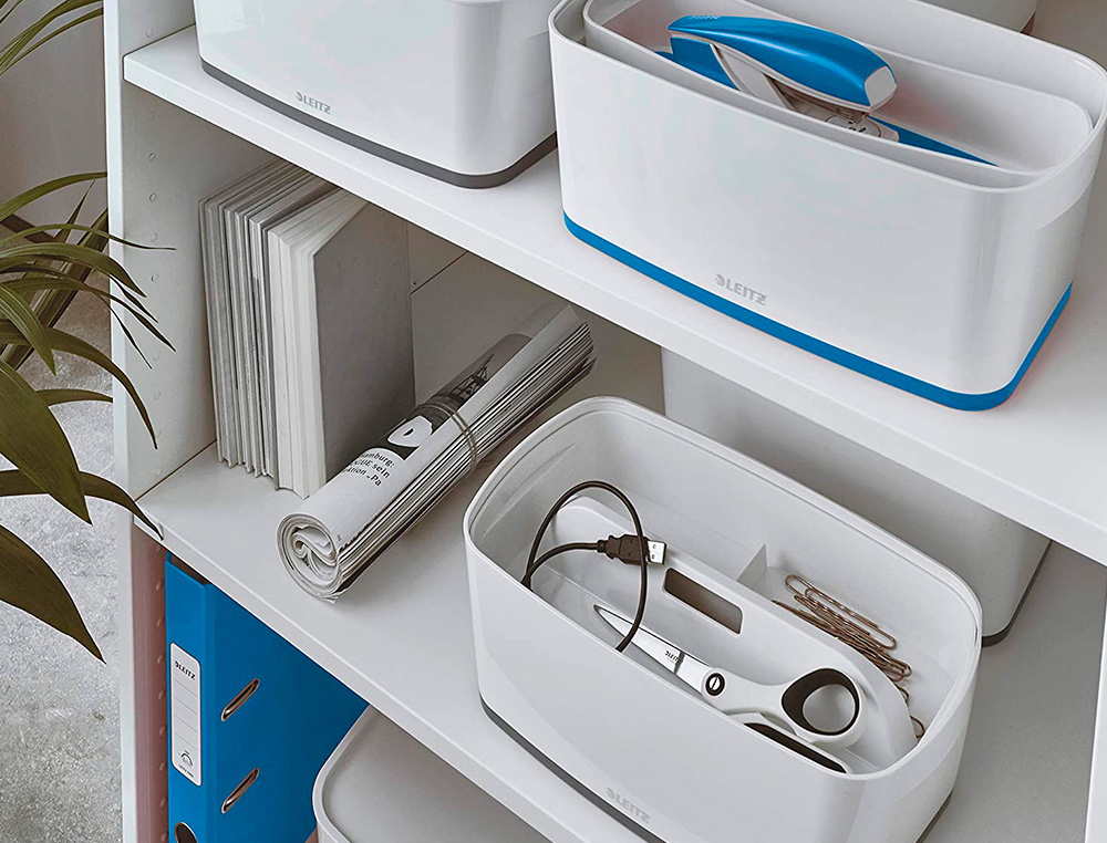 BAC RANGEMENT LEITZ MYBOX FORMAT A5 5L 318X128X3191MM   BLANC BLEU