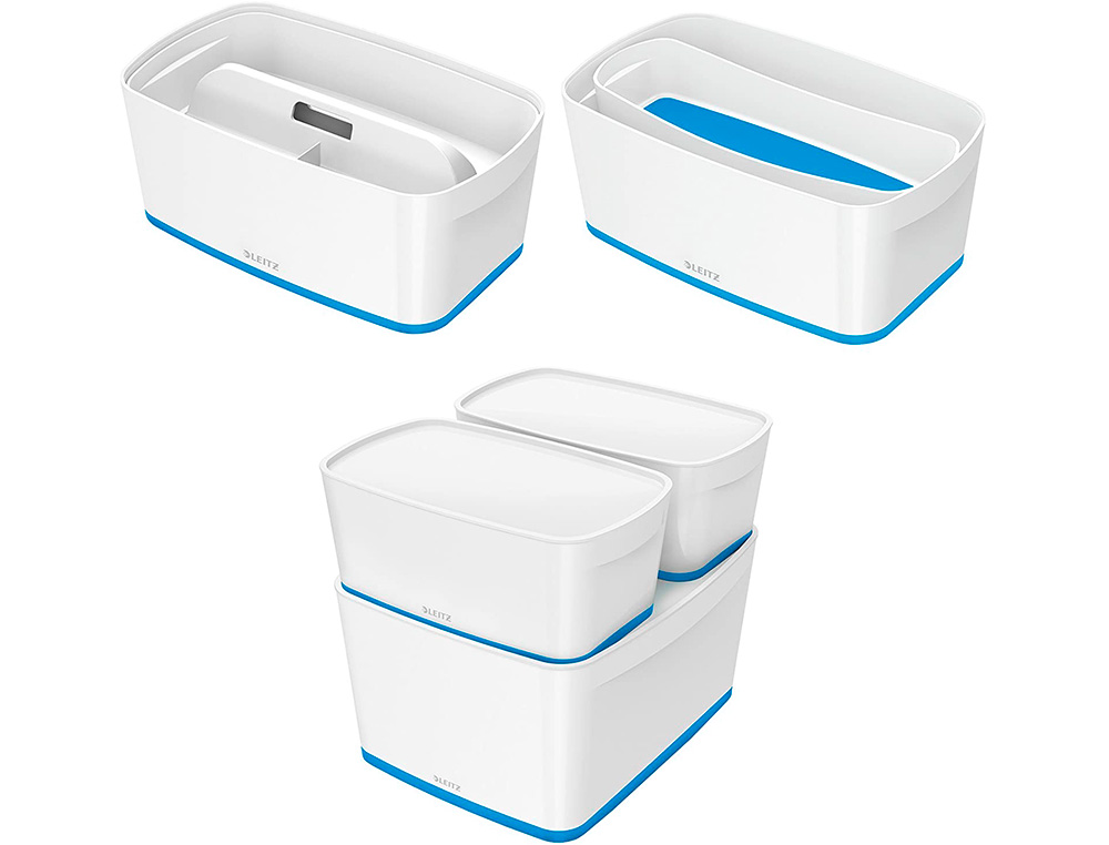 BAC RANGEMENT LEITZ MYBOX FORMAT A5 5L 318X128X3191MM   BLANC BLEU