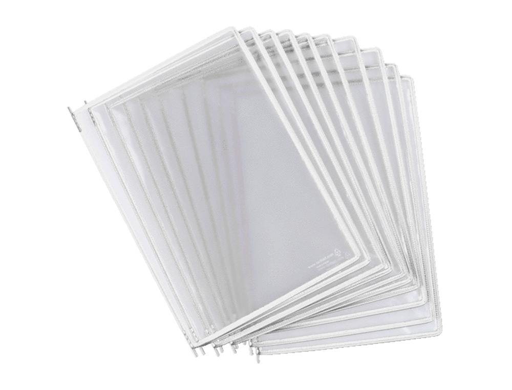 POCHE A PIVOT TARIFOLD STERIFOLD EN PVC FORMAT A4    COLORIS BLANC 10 UNITES