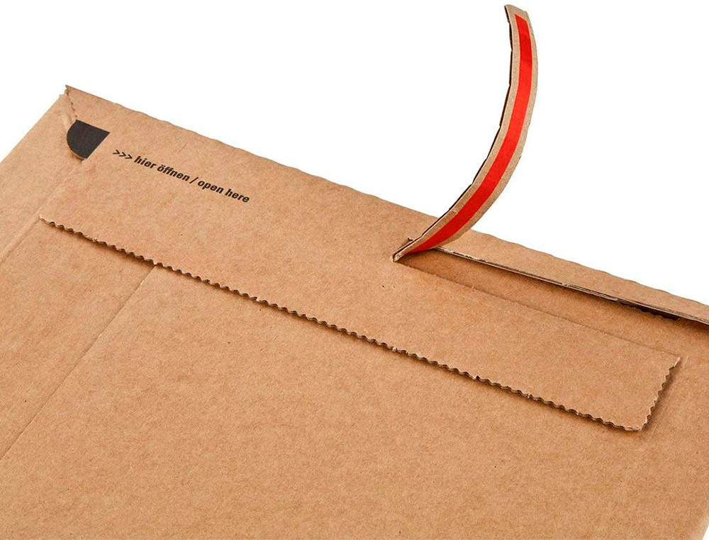 POCHETTE EXPEDITION COLOMPAC CARTON RIGIDE BRUN BANDE      ADHESIVE 210X265X30MM