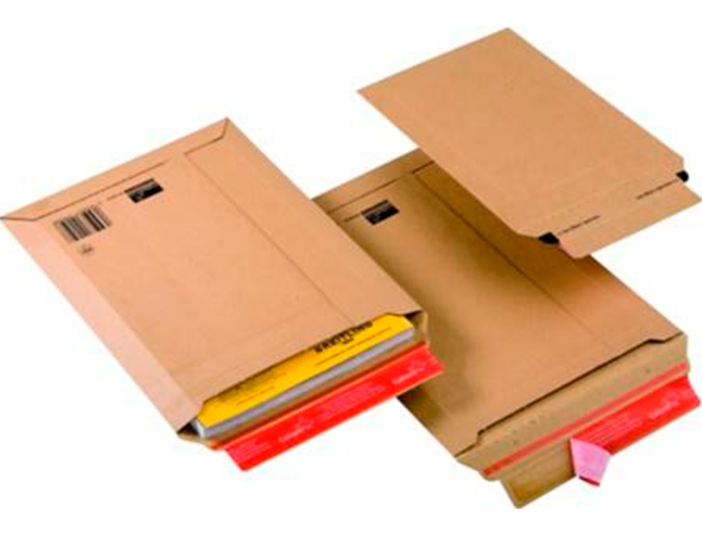 POCHETTE EXPEDITION COLOMPAC CARTON RIGIDE BRUN BANDE      ADHESIVE 210X265X30MM