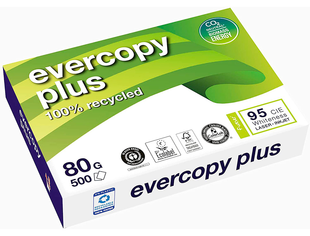 PAPIER CLAIREFONTAINE BLANC 100% RECYCLE MULTIFONCTION EVERCOPY A3 80G/M2 BLANCHEUR 95 CIE