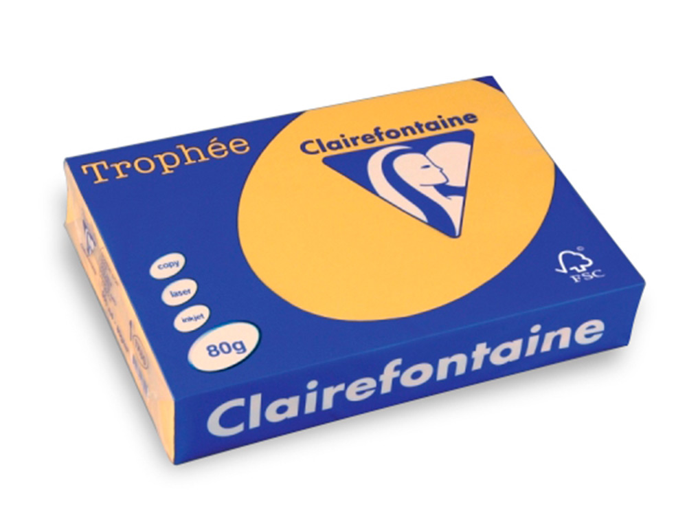 PAPIER CLAIREFONTAINE MULTIFONCTION LASER COULEUR   TROPHE A3 80G/M2 BOUTON       PARFAITE OPACITE PAQUET 500