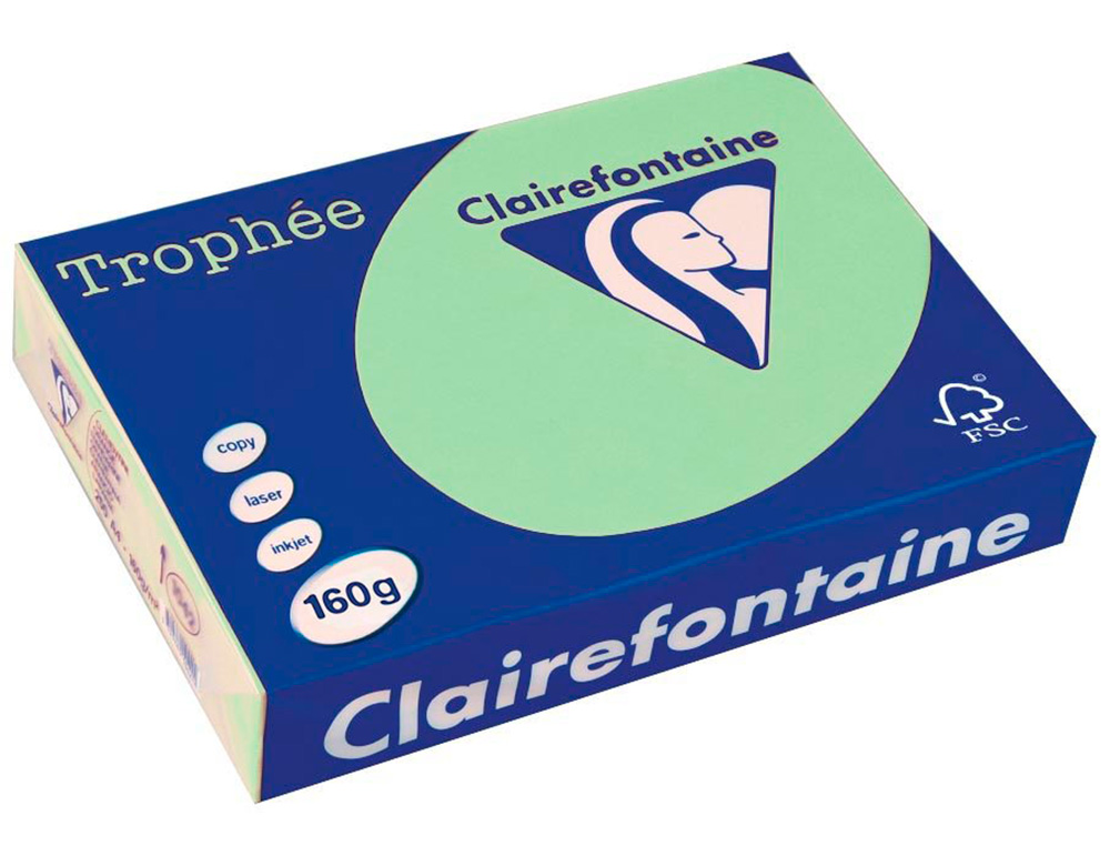 PAPIER CLAIREFONTAINE MULTIFONCTION LASER COULEUR   TROPHE A3 80G/M2 VERT NATURE  PARFAITE OPACITE PAQUET 500
