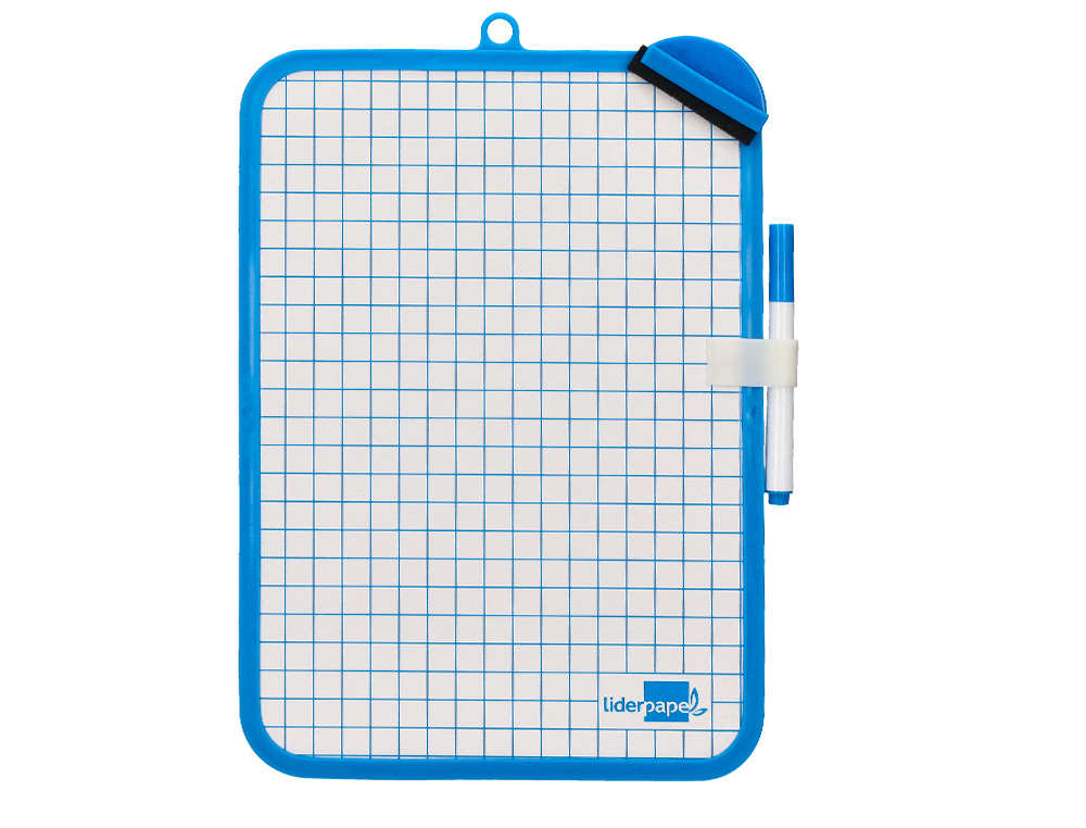 ARDOISE SCOLAIRE LIDERPAPEL 18X26CM DOUBLE FACE UNIE ET   QUADRILLEE AVEC FEUTRE ET     EFFACETTE MAGNETIQUE COLORIS