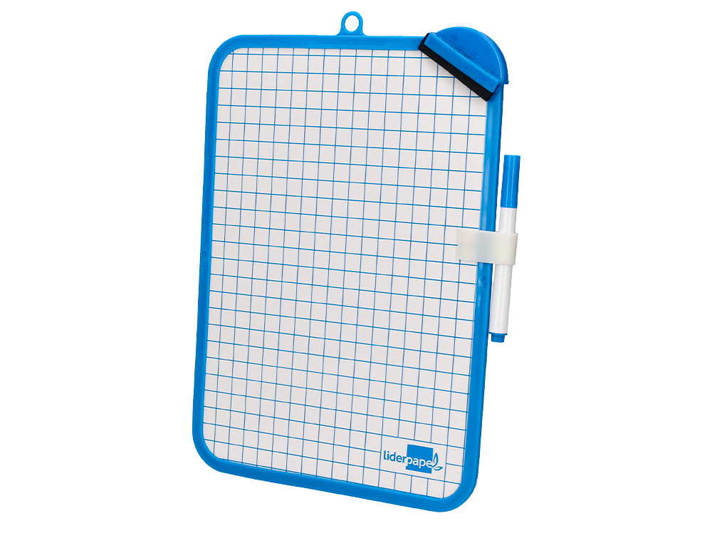 ARDOISE SCOLAIRE LIDERPAPEL 18X26CM DOUBLE FACE UNIE ET   QUADRILLEE AVEC FEUTRE ET     EFFACETTE MAGNETIQUE COLORIS