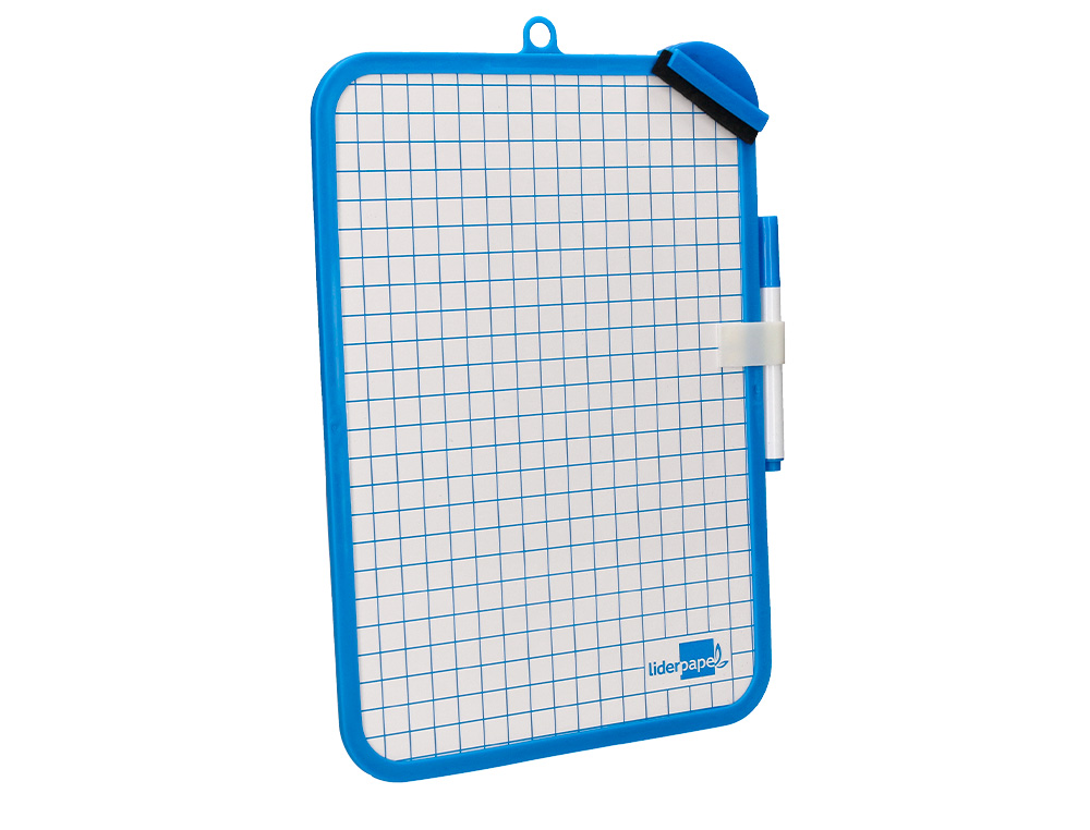ARDOISE SCOLAIRE LIDERPAPEL 18X26CM DOUBLE FACE UNIE ET   QUADRILLEE AVEC FEUTRE ET     EFFACETTE MAGNETIQUE COLORIS
