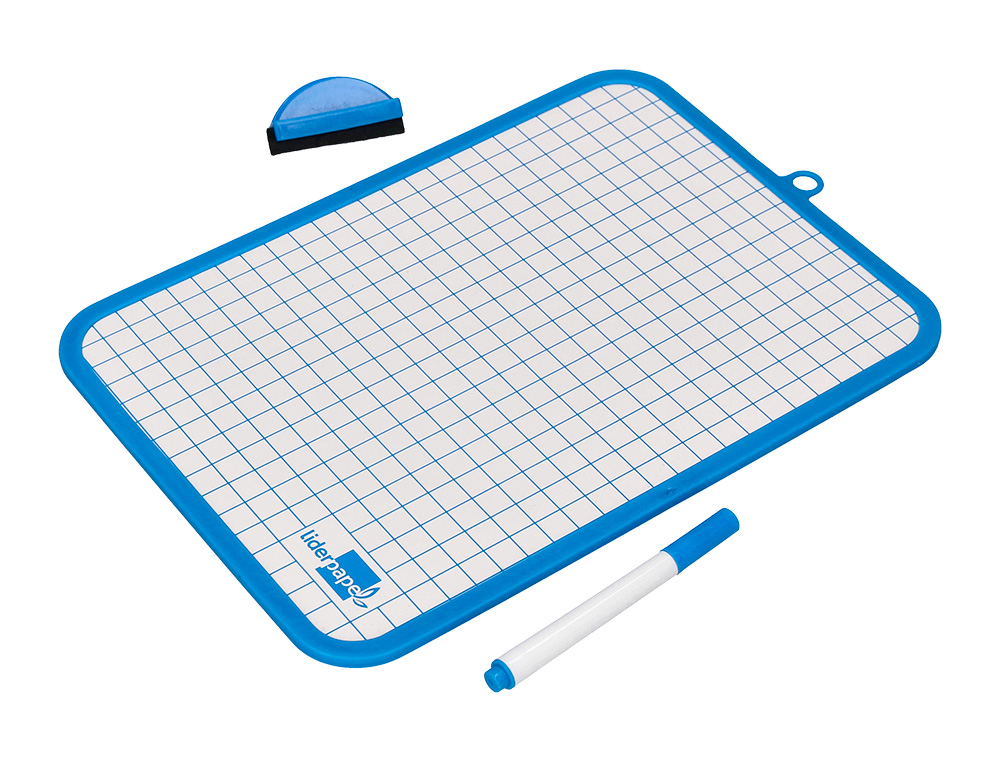 ARDOISE SCOLAIRE LIDERPAPEL 18X26CM DOUBLE FACE UNIE ET   QUADRILLEE AVEC FEUTRE ET     EFFACETTE MAGNETIQUE COLORIS