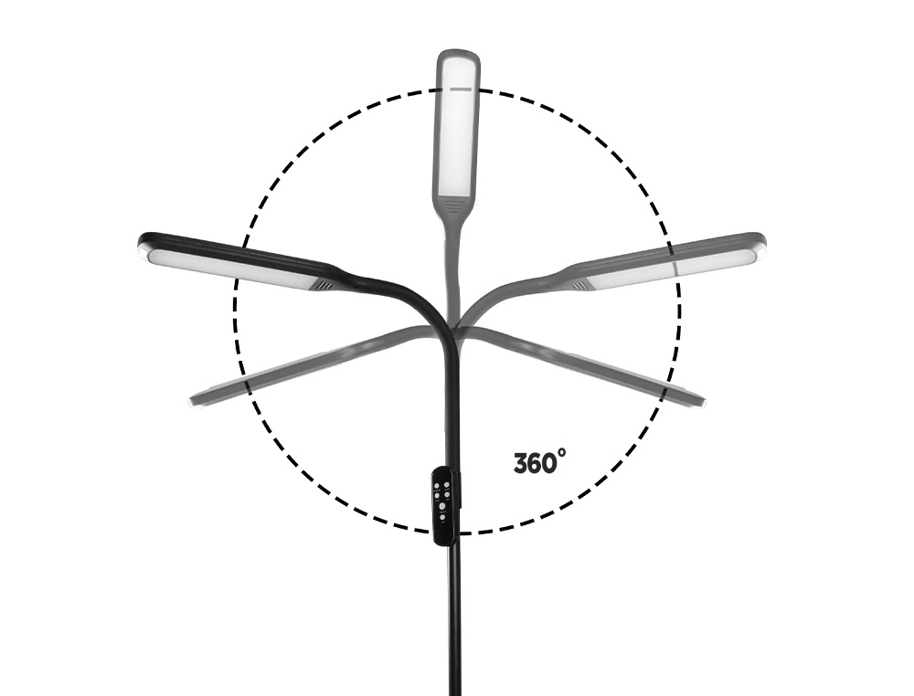 LAMPADAIRE Q-CONNECT AVEC TELECOMMANDE MAGNETIQUE TETE  ROTATIVE 360  15W HAUTEUR     1460MM COLORIS NOIR