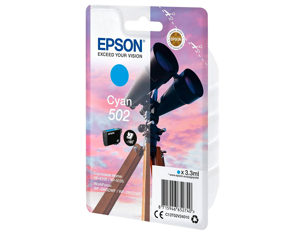 CARTOUCHE ENCRE  EPSON SINGLEPACK  502 INK CYAN