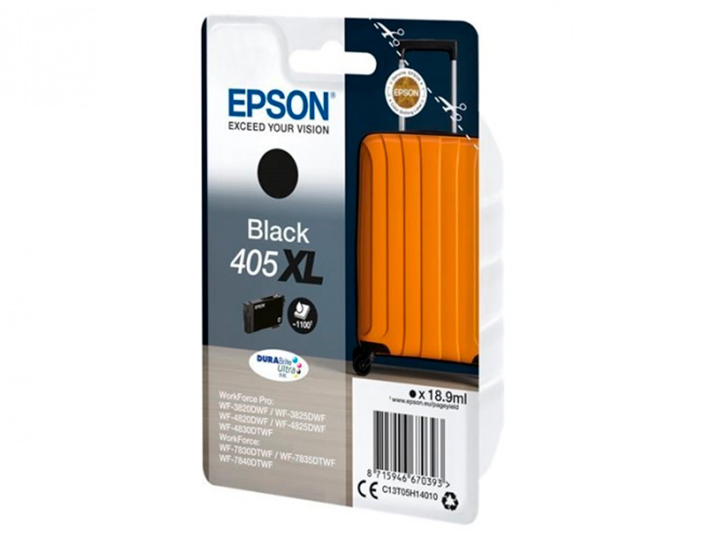 CARTOUCHE EPSON JET D'ENCRE 405 XL VALISE COULEUR NOIR 18 ,9ML