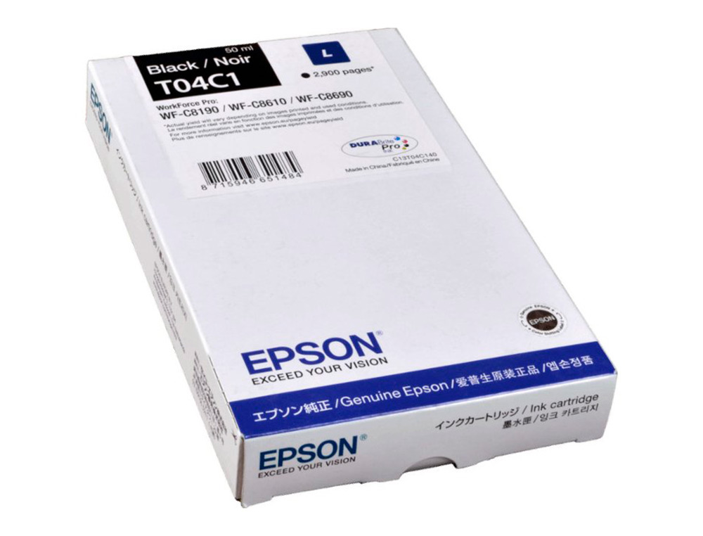 CARTOUCHE EPSON JET D'ENCRE T04C1 COULEUR NOIR 2900 PAG